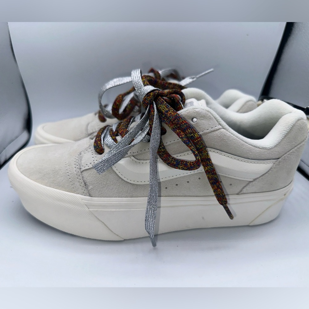 Size 10w Men’s 8.5 - VANS Knu Stack White Multi-Color Laces